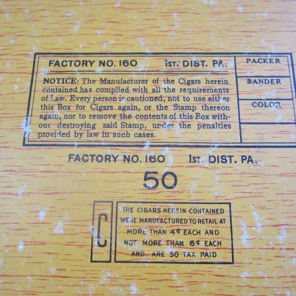 VTG 50'S CANADIAN CLUB CIGAR BOX, GREAT DISPLAY BOX - Picture 9 of 12